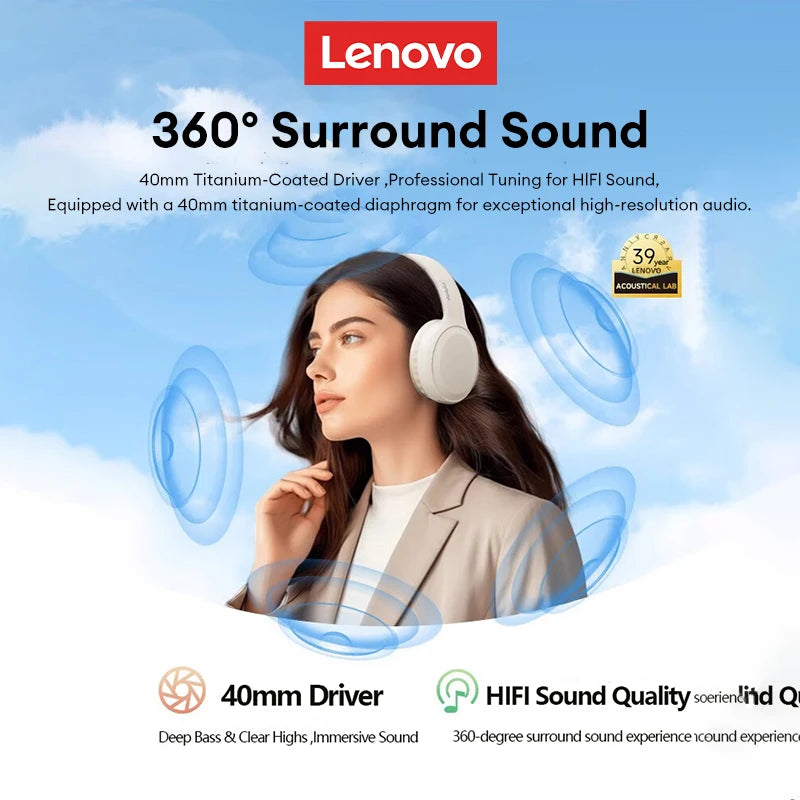Original Lenovo TH30 Head-mounted Wireless Headphones